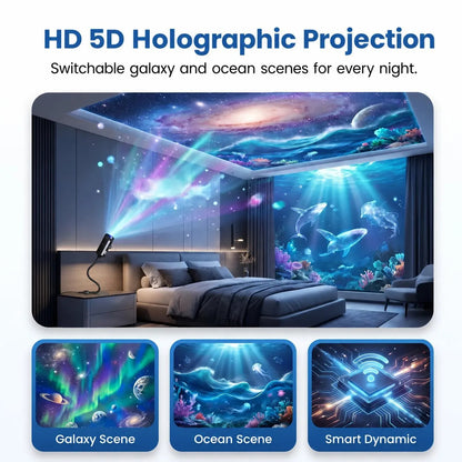 🔥Last Day Sale 50% OFF🌊Smart Holographic Star & Ocean 5D Projector