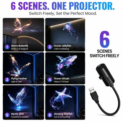🔥Last Day Sale 50% OFF🌊Smart Holographic Star & Ocean 5D Projector