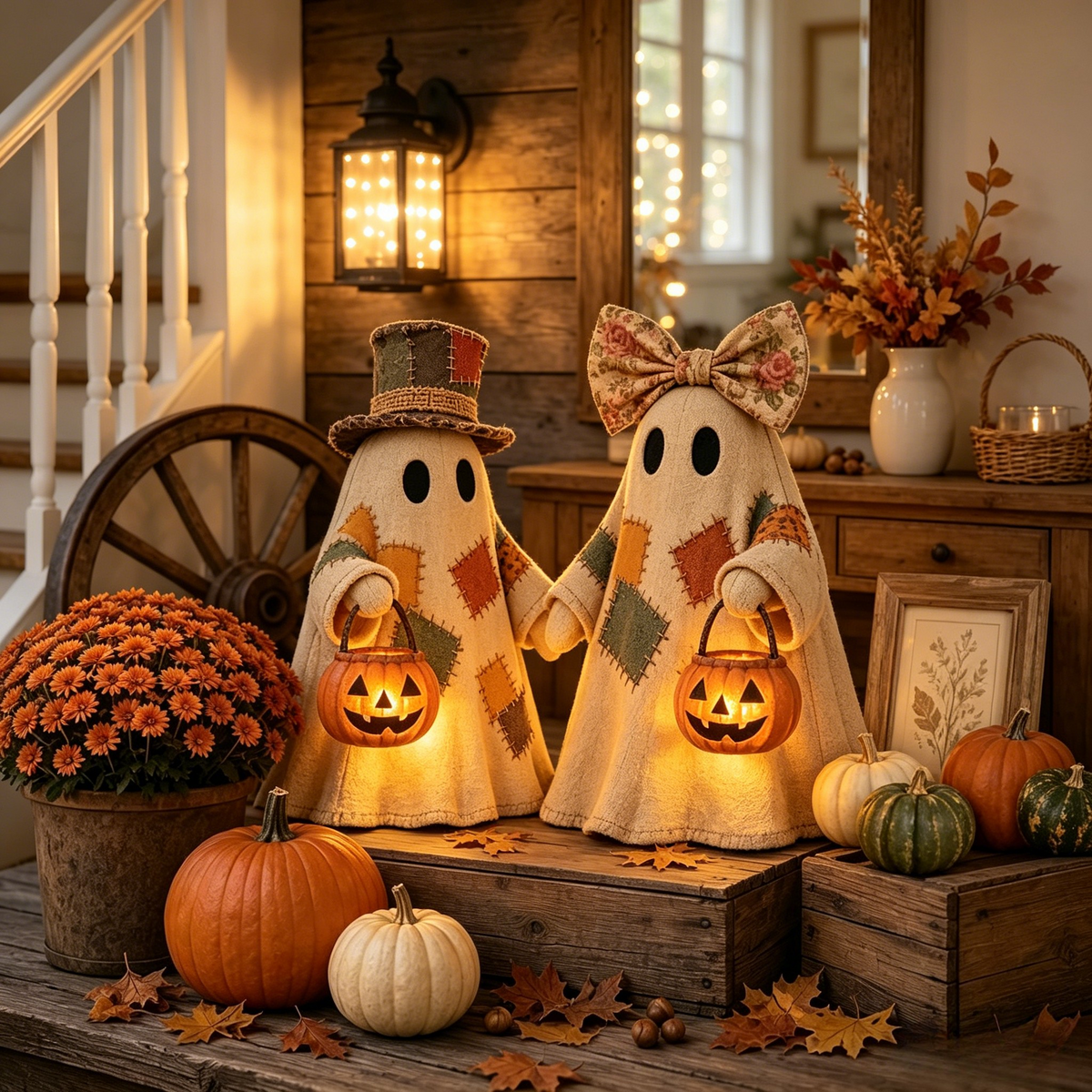 🔥Last Day 50% OFF 👻🎁[Halloween Gifts] Lighted Vintage Patchwork Ghost