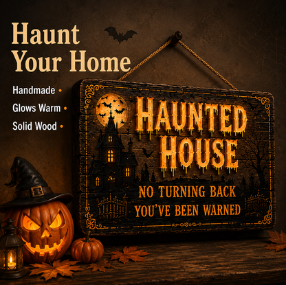 🔥Halloween Early Bird Offer: 50% off 🎃Glowing Handmade Solid Wood Halloween Sign