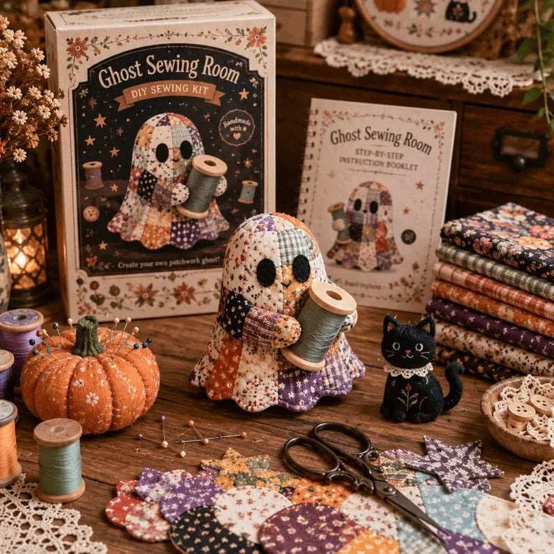 🔥50% Off Last Day - 👻Little Ghost’s Cozy Halloween DIY Patchwork Kit
