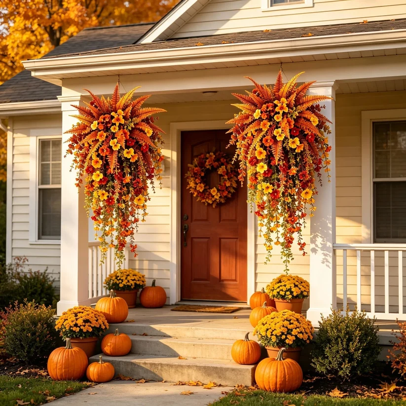 🔥 Fall Early Bird Sale | 50% OFF🍂ARTIFICIAL FALL HARVEST HANGING BASKET - AUTUMN PORCH & DOOR DECORATION