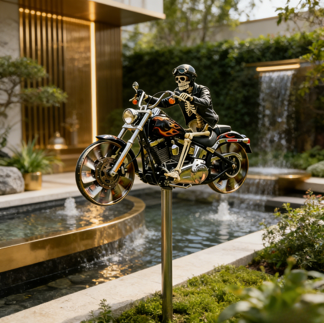 🔥Last Day Sale 50%💀Skeleton Biker Motorcycle Wind Spinner 🦾🏍️