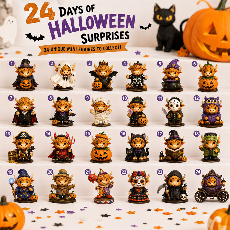 🔥Last Day Sale 50%🐮Highland Cow Halloween Countdown Calendar 2026🐮🎃✨