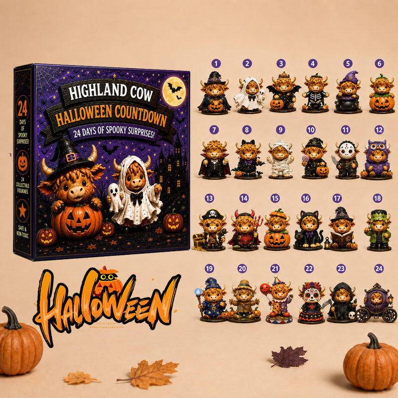 🔥Last Day Sale 50%🐮Highland Cow Halloween Countdown Calendar 2026🐮🎃✨