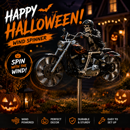 🔥Last Day Sale 50%💀Skeleton Biker Motorcycle Wind Spinner 🦾🏍️