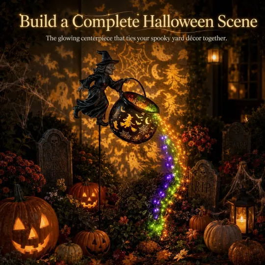 🔥50% OFF Halloween Early Bird Sale 🎃 Halloween Witch Cauldron Garden Light