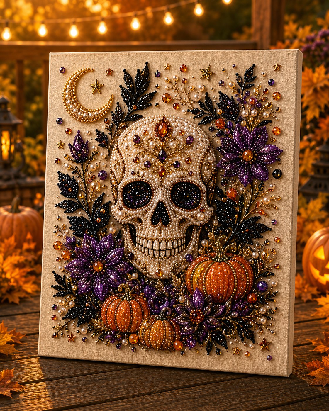 💥 Last Day 50% OFF – 👻✨ Halloween Pearl Art DIY Kit – Turn Tiny Pearls into Spooky-Cute Magic