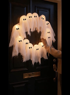 🔥Last Day 50% OFF 👻Halloween Glowing Ghost Wreath