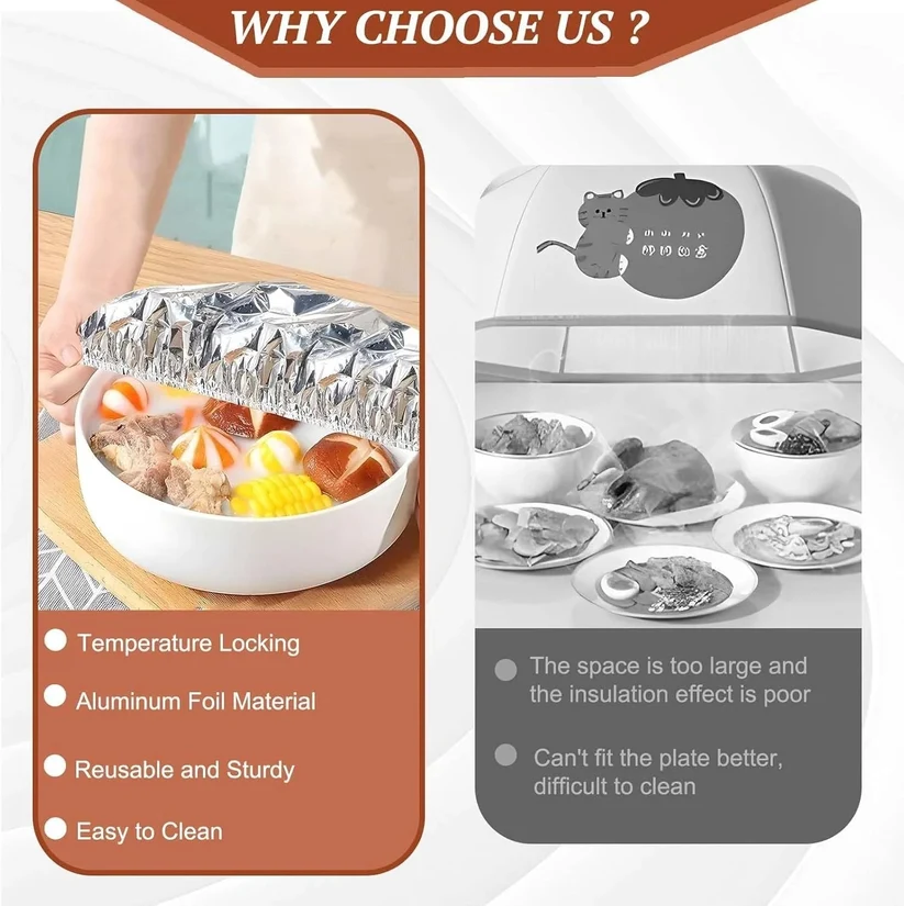 🎁Buy More, Save More 🍽Keep Every Meal Warm Until Everyone Is Ready To Eat - Food-Grade Aluminum Foil Insulation Cover