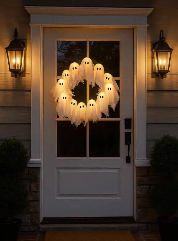 🔥Last Day 50% OFF 👻Halloween Glowing Ghost Wreath
