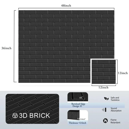🔥Last Day Sale 50%🔥12 Pack Acoustic Panels Self Adhesive 3D Brick Pattern Sound Proof Wall Panels For Recording Studios Offices And Home