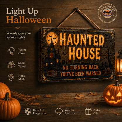 🔥Halloween Early Bird Offer: 50% off 🎃Glowing Handmade Solid Wood Halloween Sign
