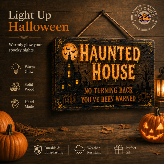 🔥Halloween Early Bird Offer: 50% off 🎃Glowing Handmade Solid Wood Halloween Sign