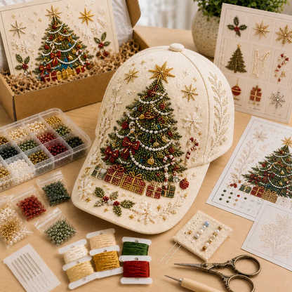 LAST DAY 50% OFF🎅🎁 Premium Christmas Beaded Hat DIY Kit