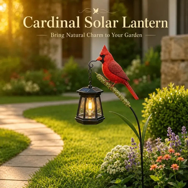 💥 LAST DAY 50% OFF🐦Cardinal Solar Light—A Beautiful Garden Light That Feels Full of Life