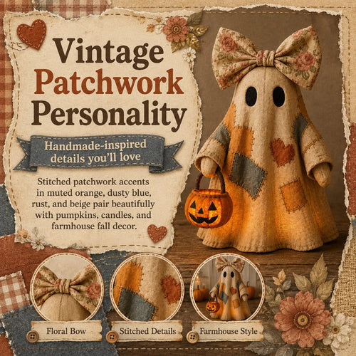 🔥Last Day 50% OFF 👻🎁[Halloween Gifts] Lighted Vintage Patchwork Ghost
