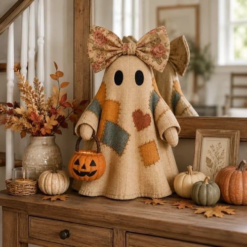 🔥Last Day 50% OFF 👻🎁[Halloween Gifts] Lighted Vintage Patchwork Ghost