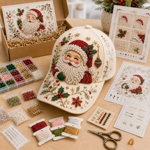 LAST DAY 50% OFF🎅🎁 Premium Christmas Beaded Hat DIY Kit