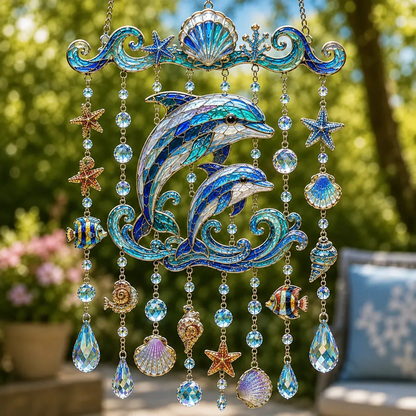 🔥Last Day Sale 50% OFF🌊Ocean-Themed Crystal Wind Chime – ✨Bring the Ocean Glow to Your Garden