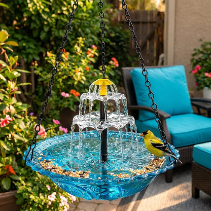 🔥Last Day Sale 50% OFF🦜Solar Cascade Hanging Bird Bath Fountain