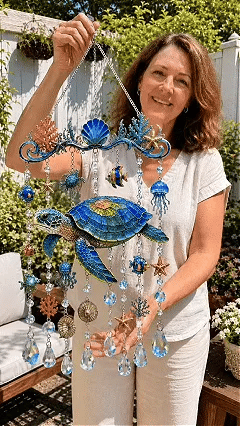 🔥Last Day Sale 50% OFF🌊Ocean-Themed Crystal Wind Chime – ✨Bring the Ocean Glow to Your Garden