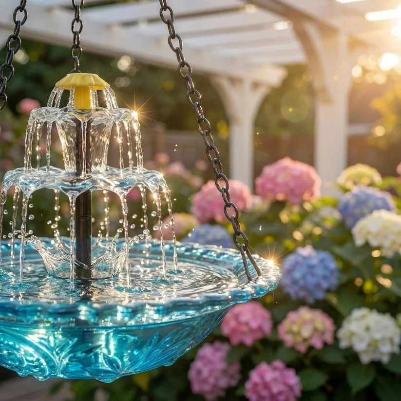🔥Last Day Sale 50% OFF🦜Solar Cascade Hanging Bird Bath Fountain
