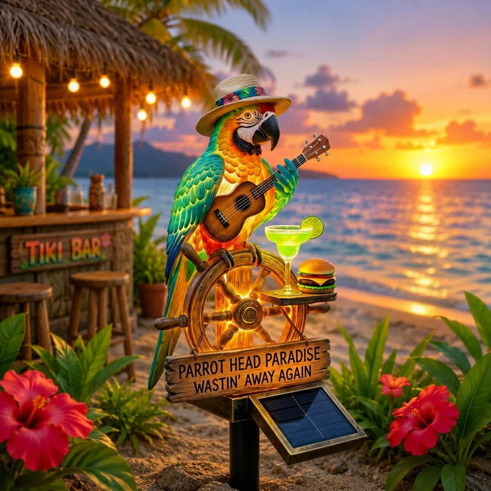 🔥Last Day Sale 50% OFF🌴 Solar-Powered Parrot Garden Light