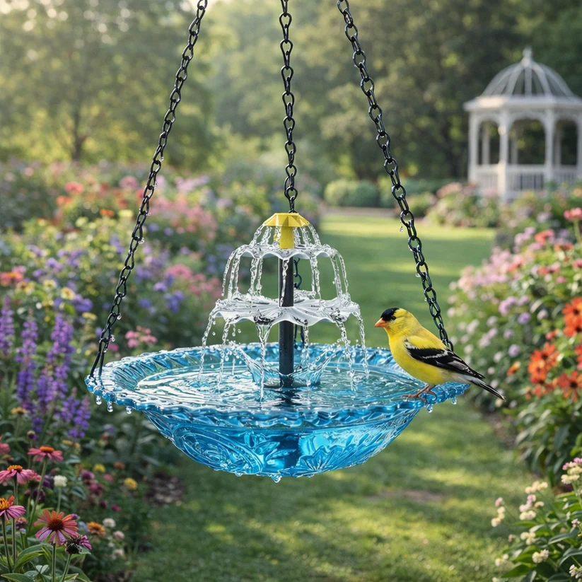 🔥Last Day Sale 50% OFF🦜Solar Cascade Hanging Bird Bath Fountain