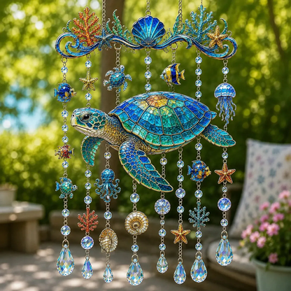 🔥Last Day Sale 50% OFF🌊Ocean-Themed Crystal Wind Chime – ✨Bring the Ocean Glow to Your Garden