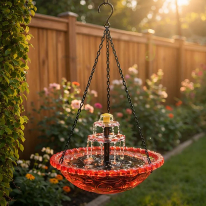 🔥Last Day Sale 50% OFF🦜Solar Cascade Hanging Bird Bath Fountain