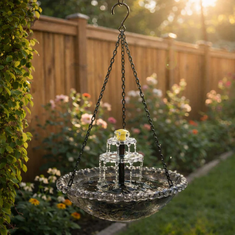 🔥Last Day Sale 50% OFF🦜Solar Cascade Hanging Bird Bath Fountain