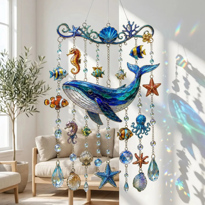 🔥Last Day Sale 50% OFF🌊Ocean-Themed Crystal Wind Chime – ✨Bring the Ocean Glow to Your Garden