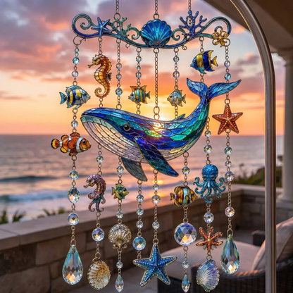 🔥Last Day Sale 50% OFF🌊Ocean-Themed Crystal Wind Chime – ✨Bring the Ocean Glow to Your Garden