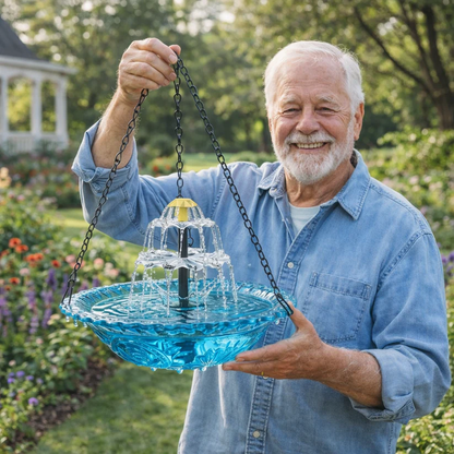 🔥Last Day Sale 50% OFF🦜Solar Cascade Hanging Bird Bath Fountain