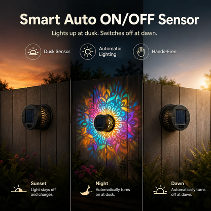 🔥Last Day Sale 50% OFF💖Seven-Color Changing Solar Mandala Projection Wall Light