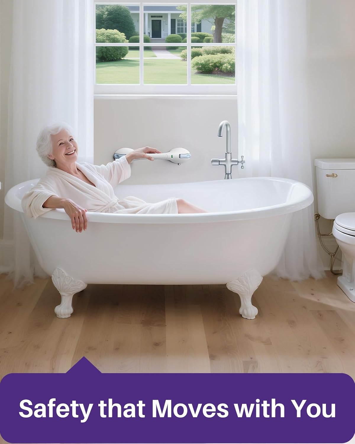 🔥Last Day 50% OFF🔥Miraclable Shower Handles for Elderly, Grab Bars for Bathroom, Anti-Slip Safety Bar with Strong Suction
