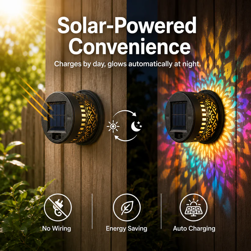 🔥Last Day Sale 50% OFF💖Seven-Color Changing Solar Mandala Projection Wall Light