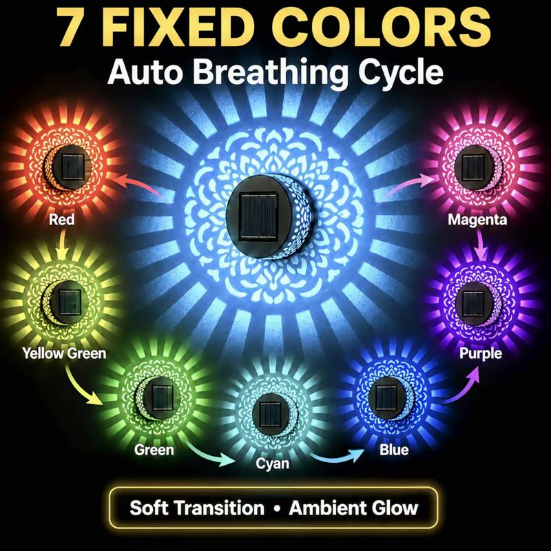 🔥Last Day Sale 50% OFF💖Seven-Color Changing Solar Mandala Projection Wall Light