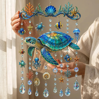 🔥Last Day Sale 50% OFF🌊Ocean-Themed Crystal Wind Chime – ✨Bring the Ocean Glow to Your Garden