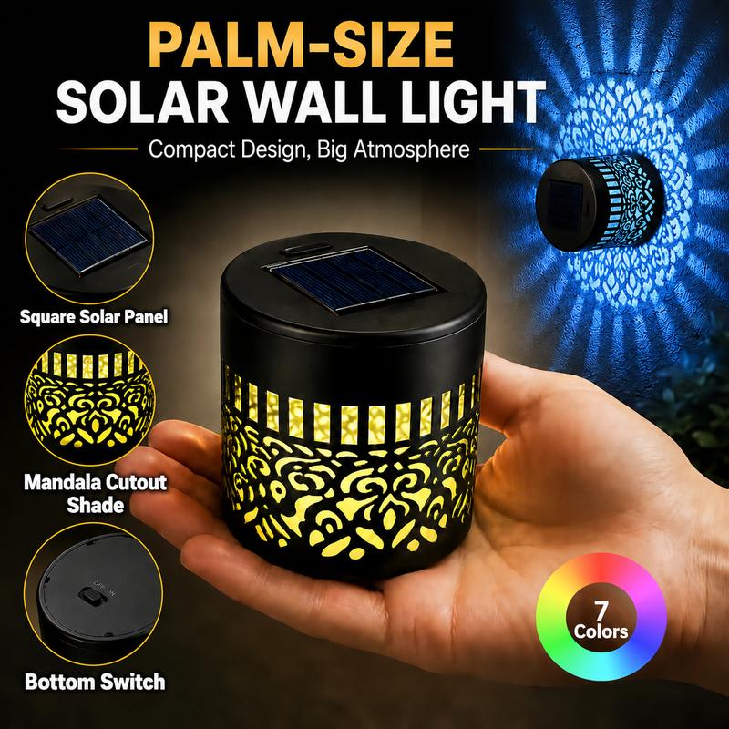 🔥Last Day Sale 50% OFF💖Seven-Color Changing Solar Mandala Projection Wall Light