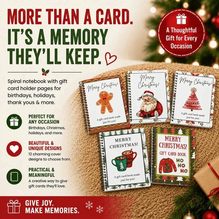 LAST DAY 50% OFF🎄📚Christmas Gift Card Book - 🎁Surprises On Every Page📚Hardcover & Durability Line